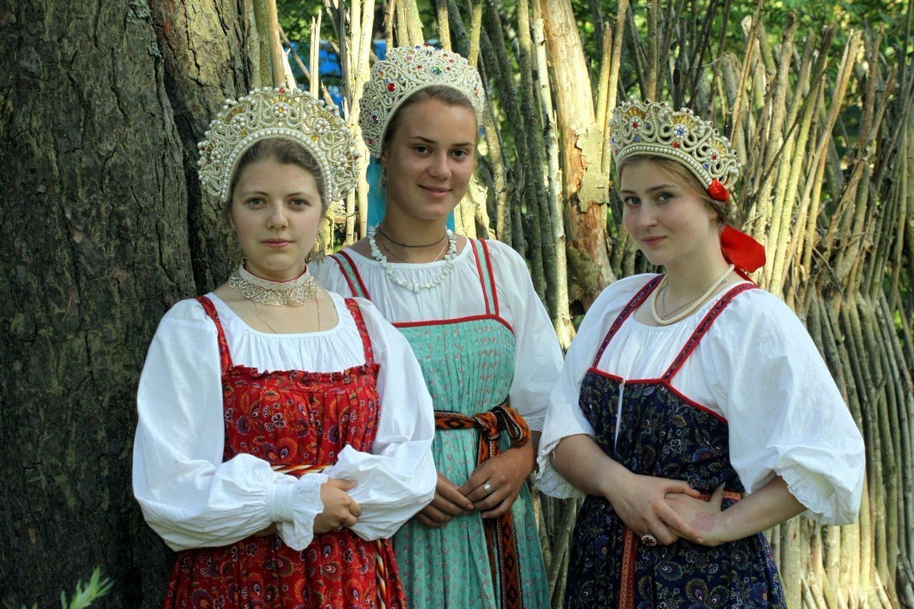 Sexy model Girls in Slavic costumes in Harbin